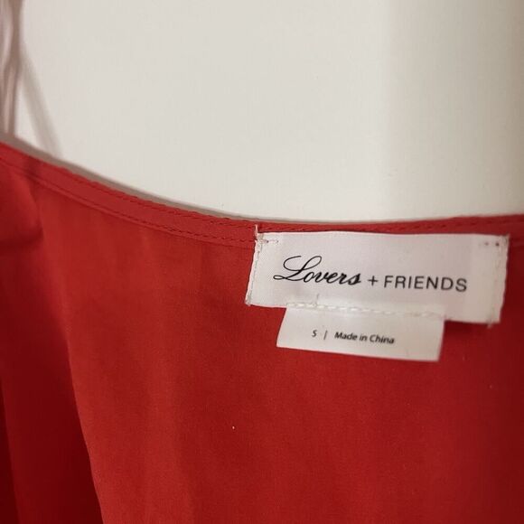 Lovers and Friends Hopeless romantic red wrapped cold shoulder blouse Small - Picture 4 of 8